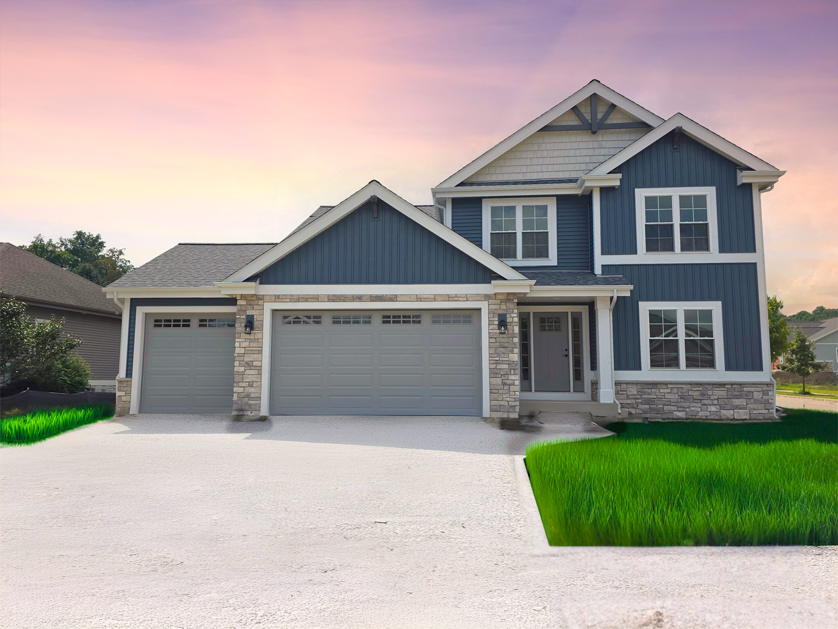 Exterior of Custom Built Loos Home